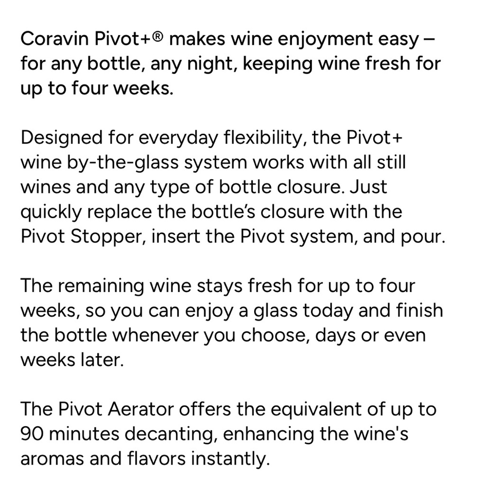 Coravin Pivot+ Wine Preservation System - Picture 6 of 7